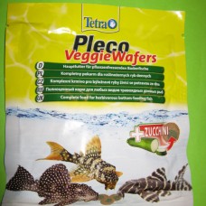 TetraPleco Veggie Wafers 15г - корм-пластинки с добавлением цукини для донных рыб