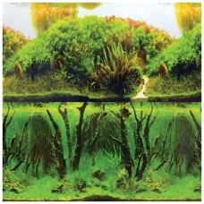 Фон двухсторонний Зеленые холмы - Подводный лес 50см