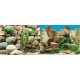 Фон для аквариума двухсторонний 40см Плоские камни -Камни с растениями